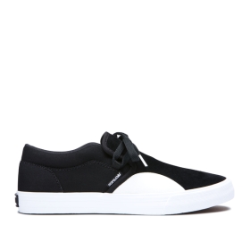 Supra Mens CUBA Black/white Low Top Shoes | CA-63551